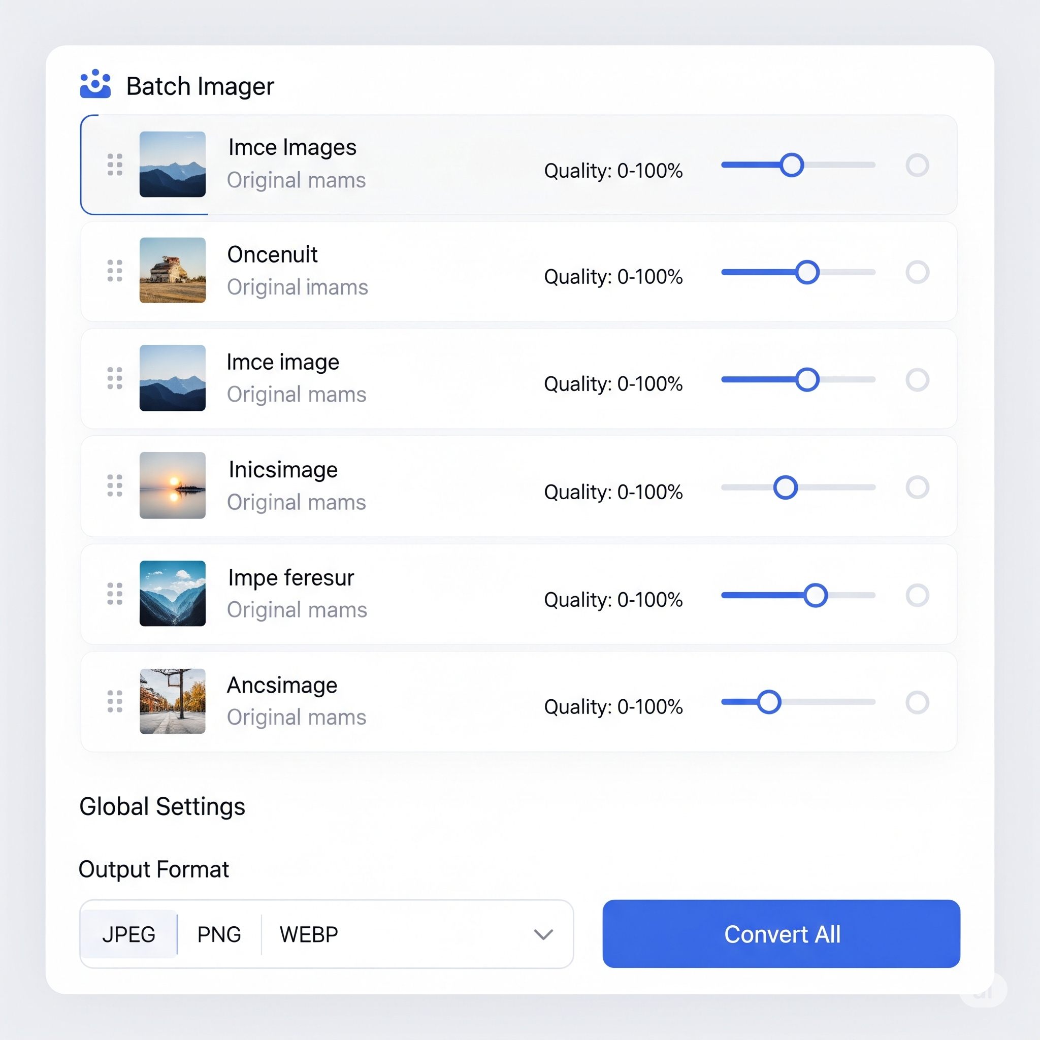 Screenshot of configuring conversion settings for batch image converter