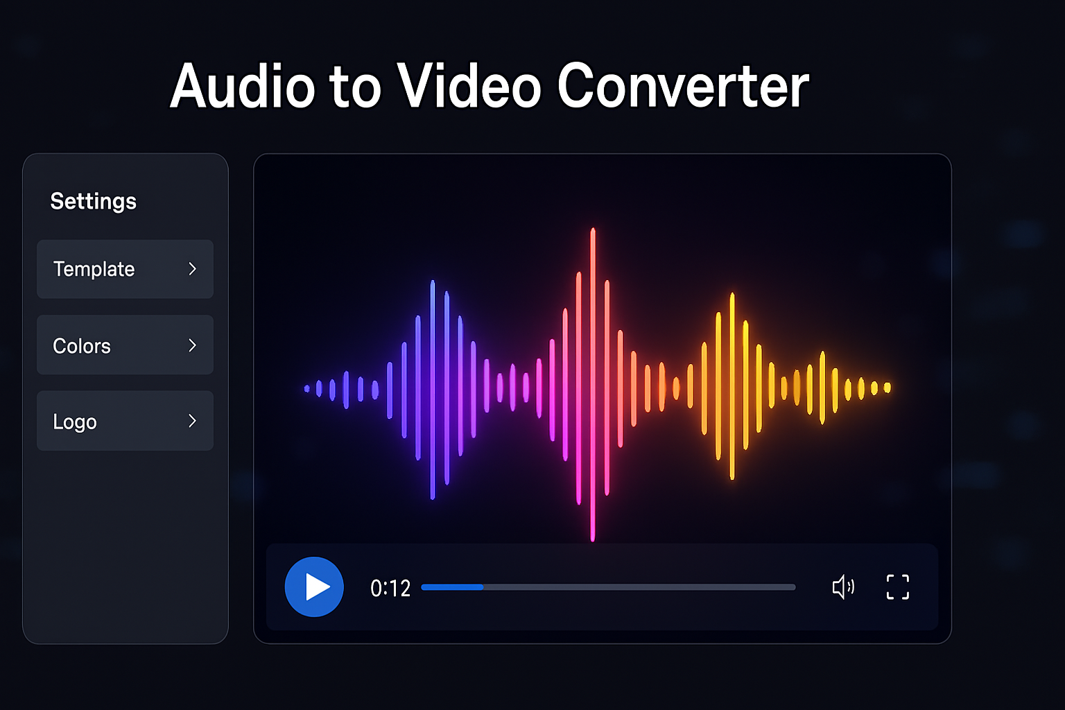 A user creating a music visualizer with the OneToolStop audio to video converter.