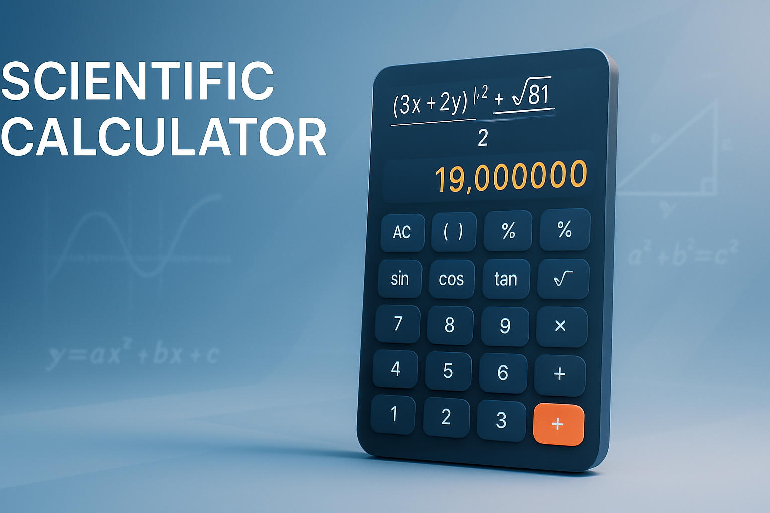 A user solving an equation with the OneToolStop online scientific calculator.