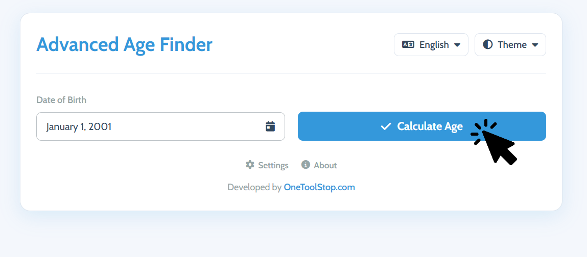 Step 2: Clicking the 'Calculate Age' button