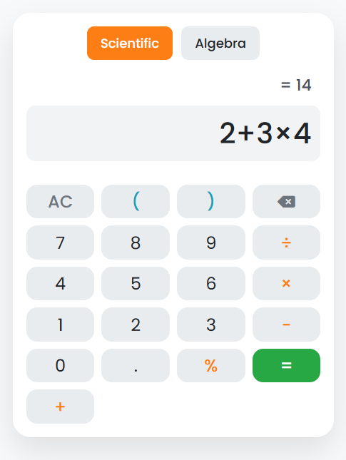 Step 1: Entering a mathematical expression.