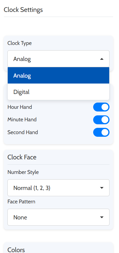 Step 1: Viewing the current time on the analog interface.