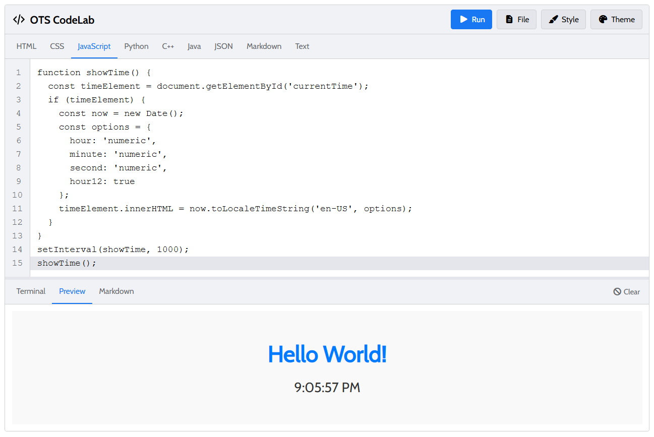 Step 2: Clicking the 'Run' button.