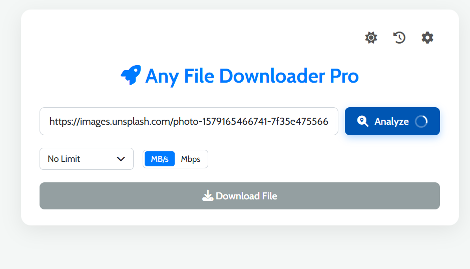 Step 1: Pasting a direct file URL into the input field of the online file downloader.