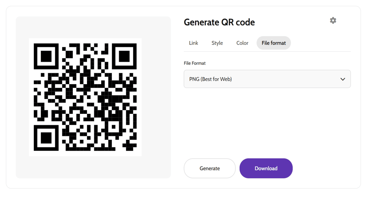 Step 3: Selecting the file format