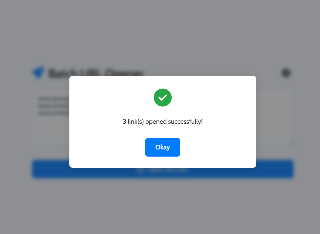 Step 2: Clicking the 'Open All Links' button.
