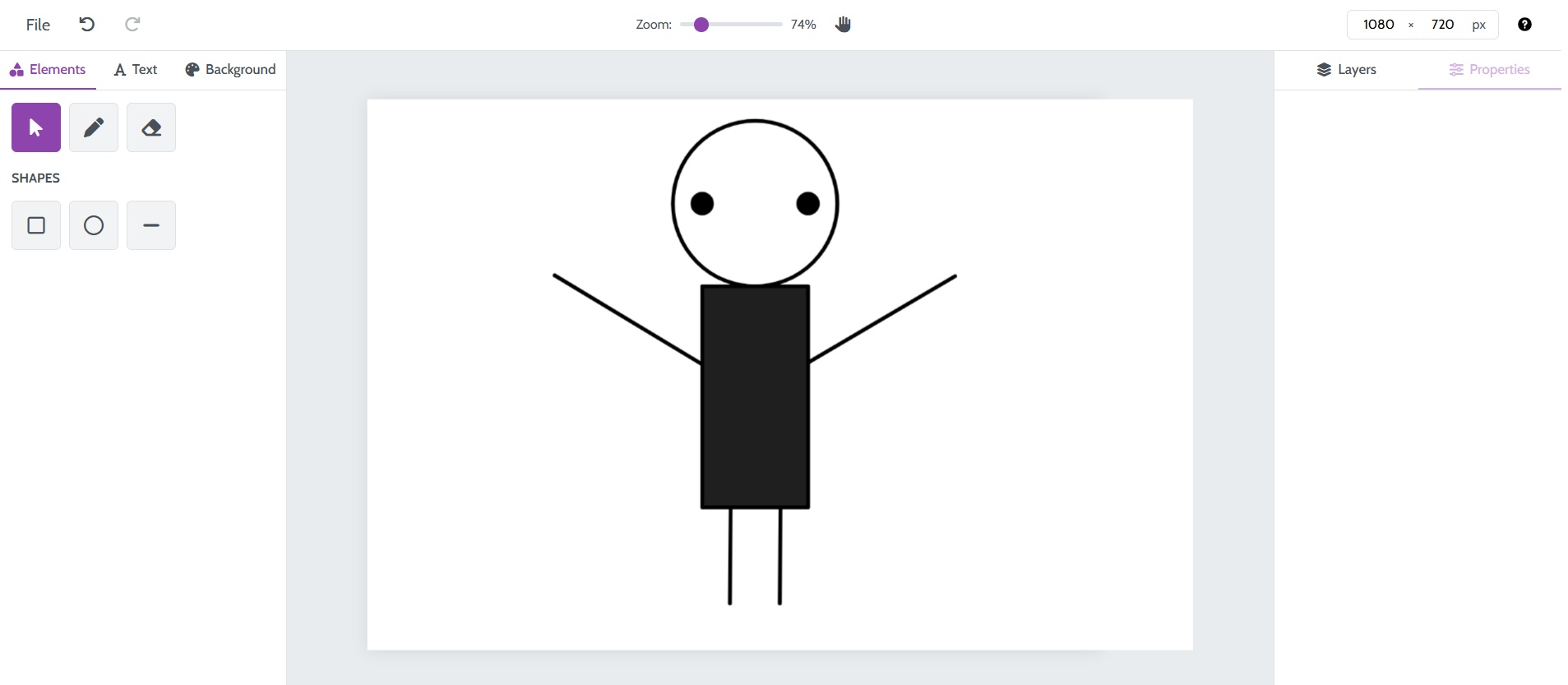 A screenshot showing a user drawing a square on the canvas.