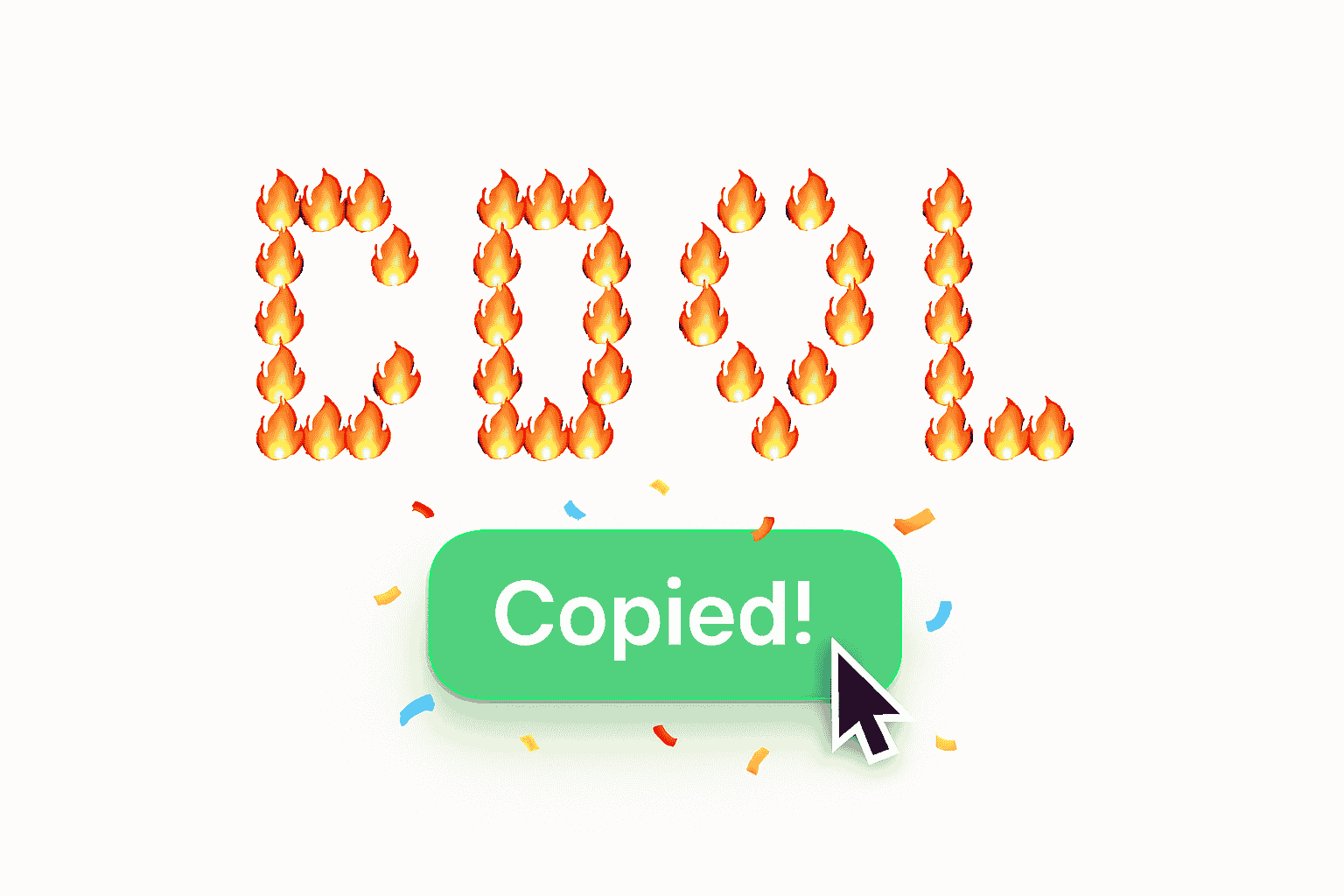 Clicking the copy button to share the generated emoji art.