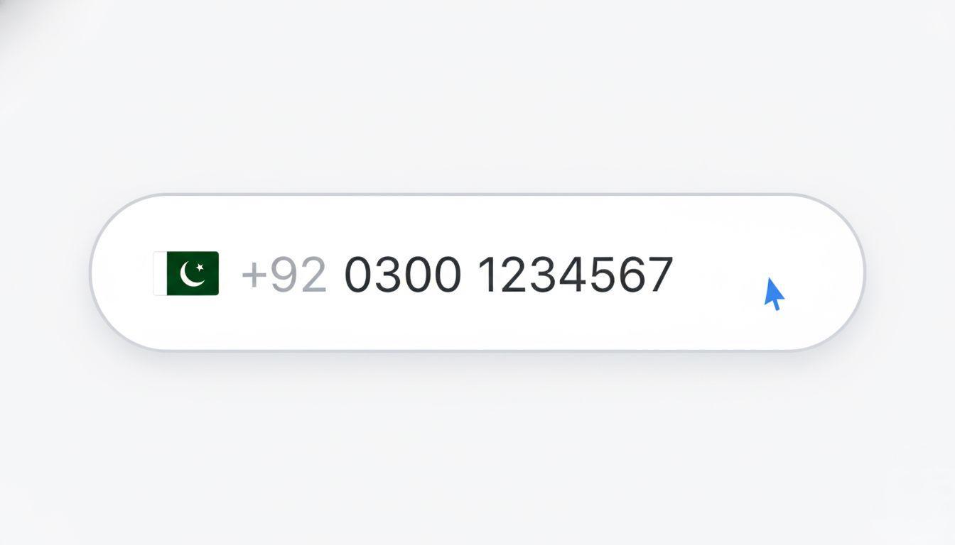 Typing a mobile number into the input field.
