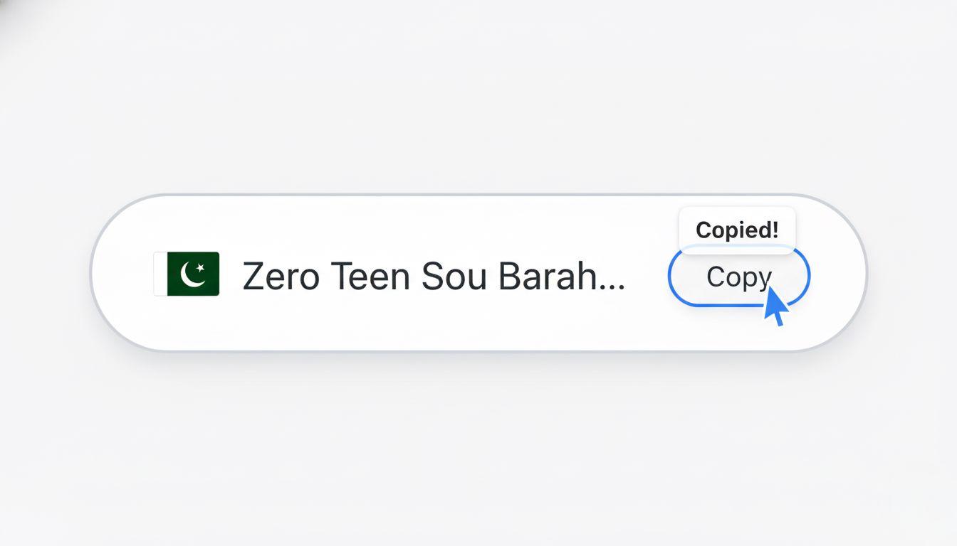 Clicking the copy button to save the Urdu text.