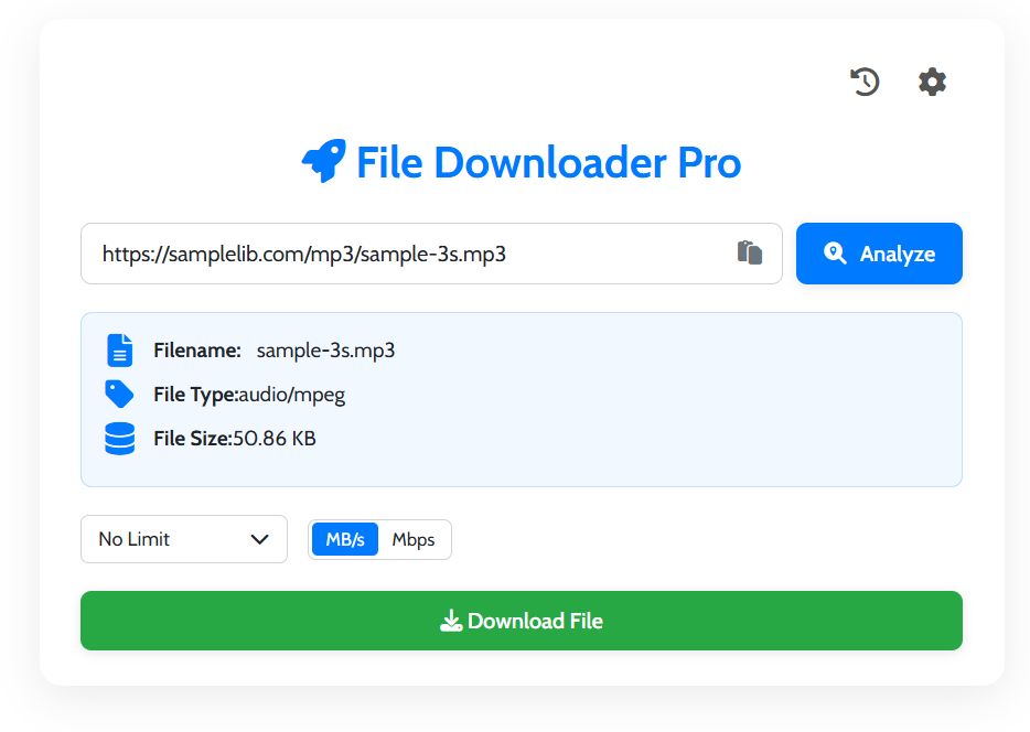 Step 2: The tool analyzing the file to show its details