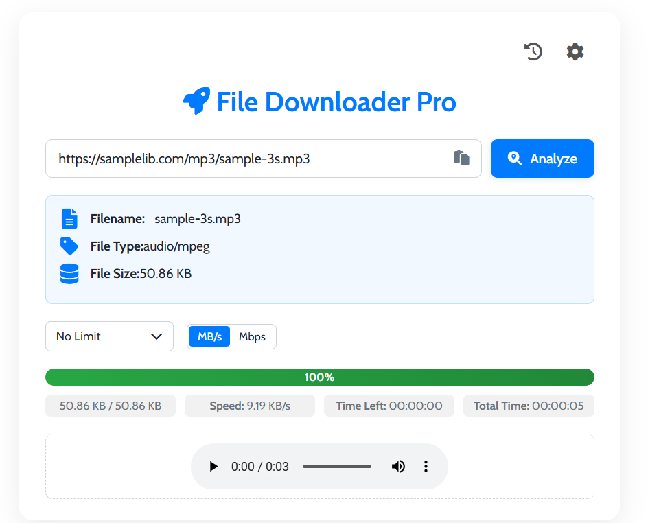 Step 3: Monitoring the download progress with live statistics